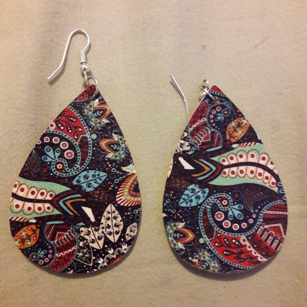 Paisley teardrop earrings